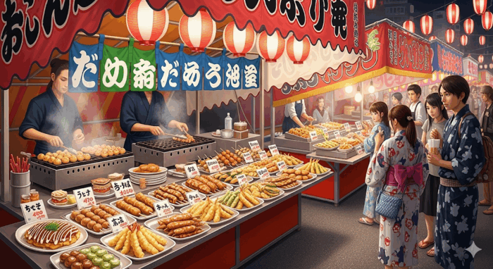 お祭り気分を最高潮に！屋台グルメを堪能しよう！