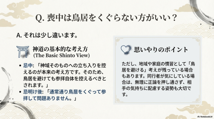 忌明け後であればお守りの購入・返納、おみくじを引くことは可能であることを解説したイラスト。