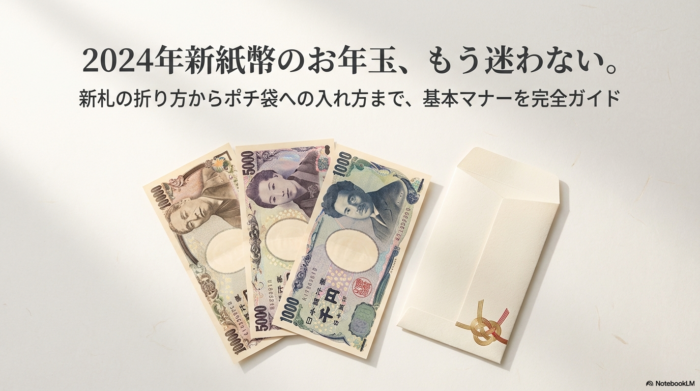 2024年新紙幣のお年玉マナー完全ガイドのタイトルスライド。