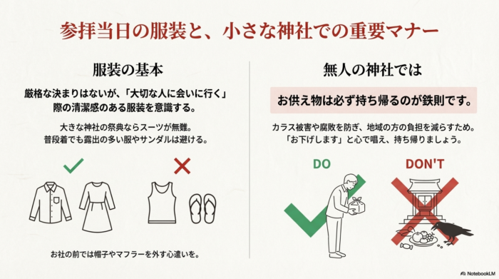 無人の神社でお供え物を放置せず持ち帰るべき理由