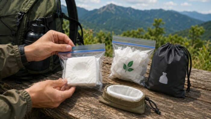 登山のトイレットペーパーをジップロックで防水する方法